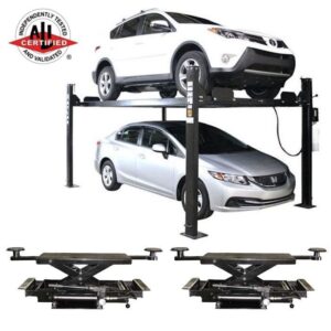 Atlas Apex 8 ALI Certified Four Post Lift + RJ35 Sliding Jacks Combo