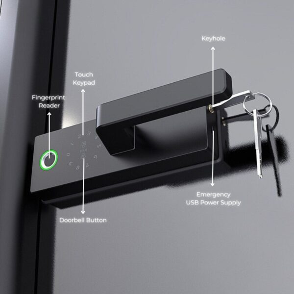 Meriya  Glass Swing Door Smart Lock - Image 5