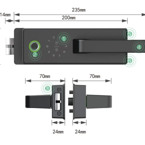 Meriya  Glass Swing Door Smart Lock - Image 8